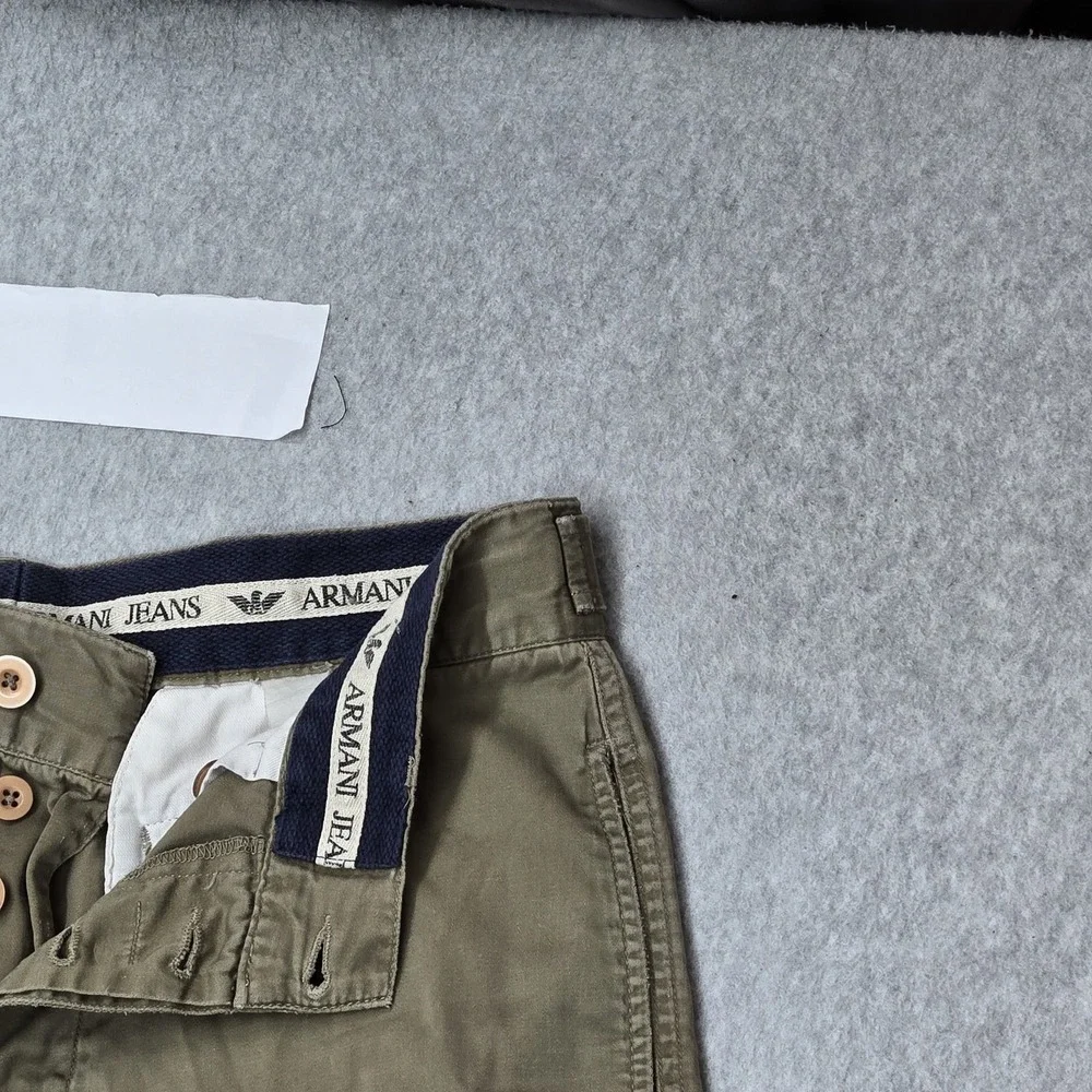 Armani Jeans Men Pants 33 Green Casual Button Fly 27